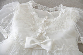 Vestido Batizado Renda Tule | 0 - 24 Meses - Betina Baby
