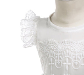 Vestido Batizado Tule + Touca | 0 - 24 Meses - Betina Baby