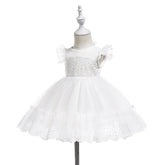 Vestido Batizado Tule + Touca | 0 - 24 Meses - Betina Baby