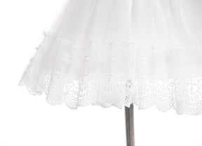 Vestido Batizado Tule + Touca | 0 - 24 Meses - Betina Baby