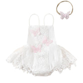 Vestido Body Bordado Borboleta + Laço | 0 - 24 Meses - Betina Baby