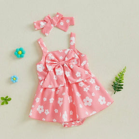 Vestido Body Floral + Laço | 0 - 18 Meses - Betina Baby