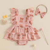 Vestido Body Ursinho + Laço | 0 - 18 Meses - Betina Baby