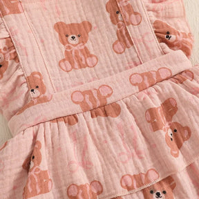 Vestido Body Ursinho + Laço | 0 - 18 Meses - Betina Baby
