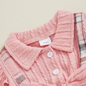Vestido Body Xadrez Rosa | 0 - 18 Meses - Betina Baby