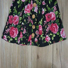 Vestido Botões Flores + Laço | 6M - 4 Anos - Betina Baby