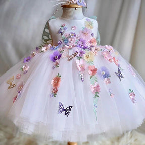 Vestido de Festa Borboletas Luxo | 6M-5 Anos - Betina Baby
