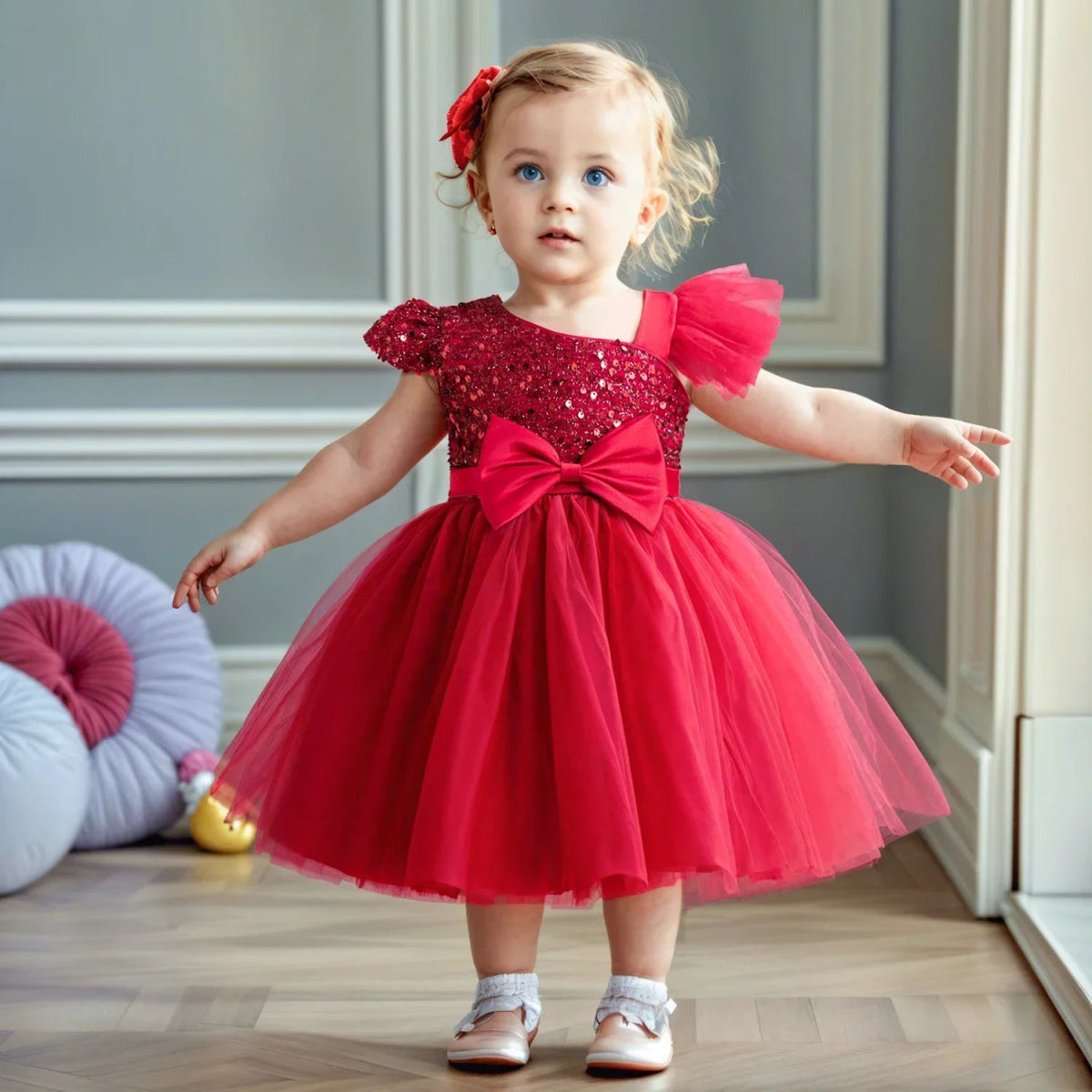 Vestido de Festa Glitter Tule | 9M - 3 Anos - Betina Baby
