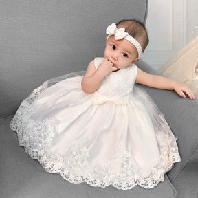 Vestido de Festa Tule Bordado | 0 - 24 Meses - Betina Baby