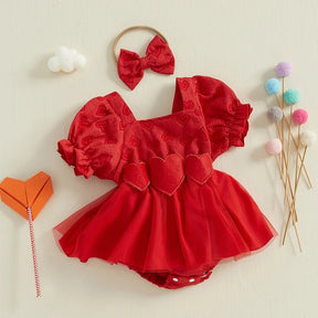 Vestido Love 3D + Laço | 0 - 18 Meses - Betina Baby