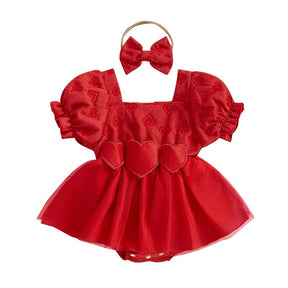 Vestido Love 3D + Laço | 0 - 18 Meses - Betina Baby