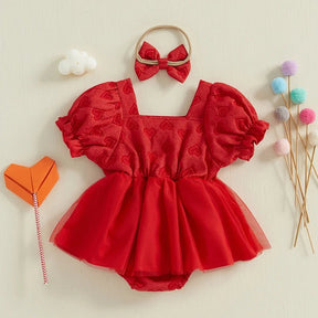 Vestido Love 3D + Laço | 0 - 18 Meses - Betina Baby