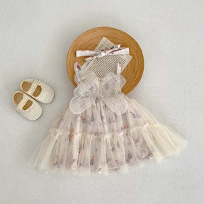 Vestido Tule Asinha Flores | 0 - 24 Meses - Betina Baby