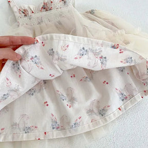 Vestido Tule Asinha Flores | 0 - 24 Meses - Betina Baby
