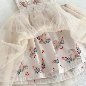 Vestido Tule Asinha Flores | 0 - 24 Meses - Betina Baby