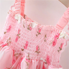 Vestido Tule Asinha Flores Pink | 9M - 3 Anos - Betina Baby