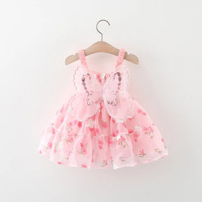 Vestido Tule Asinha Flores Pink | 9M - 3 Anos - Betina Baby