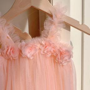 Vestido Tule Básico Flor | 6M - 24 Meses - Betina Baby