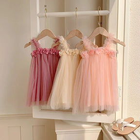 Vestido Tule Básico Flor | 6M - 24 Meses - Betina Baby