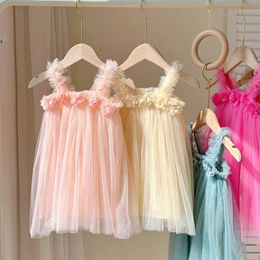 Vestido Tule Básico Flor | 6M - 24 Meses - Betina Baby