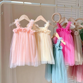 Vestido Tule Básico Flor | 6M - 24 Meses - Betina Baby