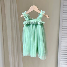 Vestido Tule Básico Flor | 6M - 24 Meses - Betina Baby