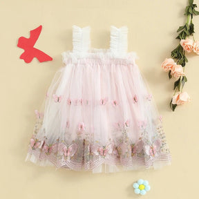 Vestido Tule Bordado Borboletas | 0 - 24 Meses - Betina Baby