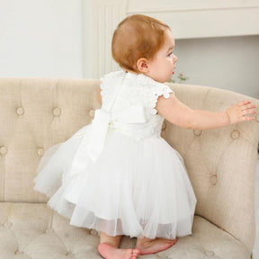 Vestido Tule Bordado Flores | 0 - 24 Meses - Betina Baby