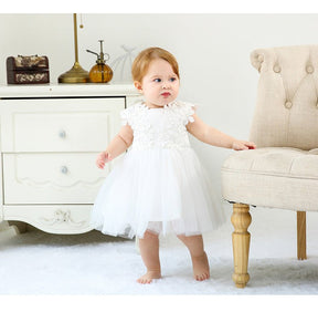 Vestido Tule Bordado Flores | 0 - 24 Meses - Betina Baby