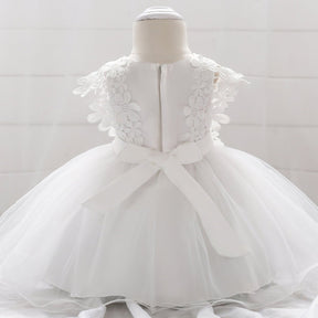 Vestido Tule Bordado Flores | 0 - 24 Meses - Betina Baby