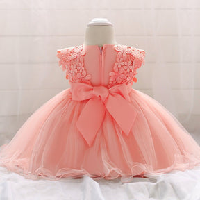 Vestido Tule Bordado Flores | 0 - 24 Meses - Betina Baby