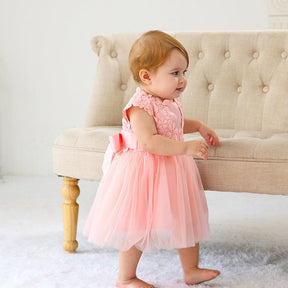 Vestido Tule Bordado Flores | 0 - 24 Meses - Betina Baby