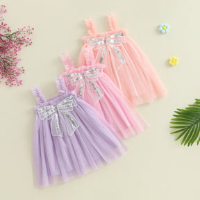 Vestido Tule Laço Lantejoulas | 6M - 4 Anos - Betina Baby