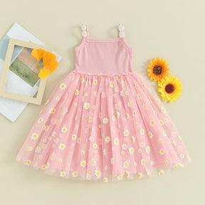 Vestido Tule Longo Margaridas | 6M - 3 Anos - Betina Baby