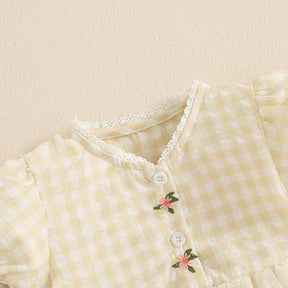 Vestido Xadrez Rendado | 3 - 18 Meses - Betina Baby
