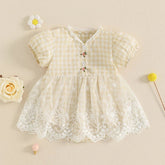 Vestido Xadrez Rendado | 3 - 18 Meses - Betina Baby