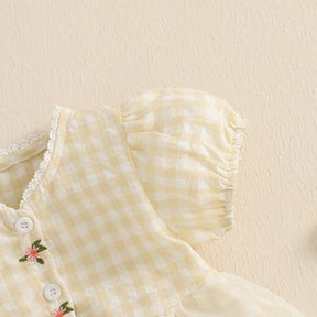 Vestido Xadrez Rendado | 3 - 18 Meses - Betina Baby