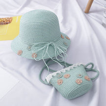 Chapéu + Bolsinha de Palha - Betina Baby