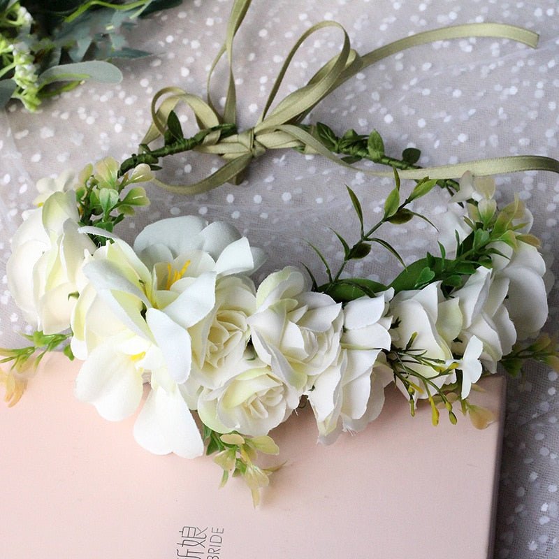 Coroa de Flores Branca | 0-24 Meses - Betina Baby