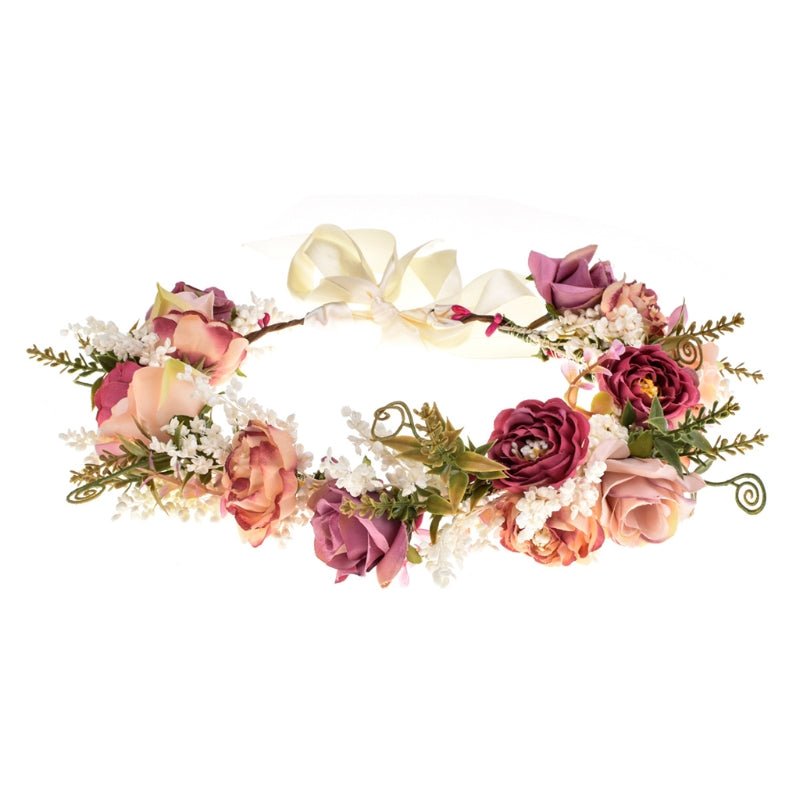 Coroa de Flores Pink | 0-24 Meses - Betina Baby