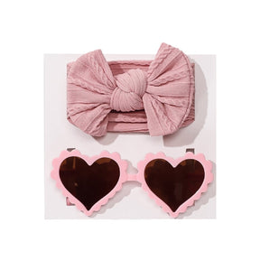 Kit Óculos Coração + Laço | 0-24 Meses - Betina Baby