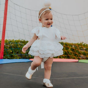 Vestido Babadinho + Laço | 0-24 Meses - Betina Baby