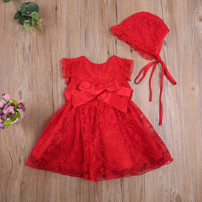Vestido de Festa Renda + Touca | 0-24 Meses - Betina Baby