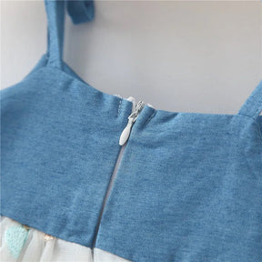 Vestido Jeans Tule Estrela | 0-24 Meses - Betina Baby