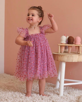 Vestido Tule Borboleta Rosa | 6-4 Anos - Betina Baby
