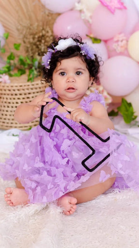 Vestido Tule Borboletas Alcinha | 6-24 Meses - Betina Baby