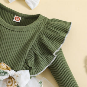 Vestido Tule Bordado Manga | 0-24 Meses - Betina Baby