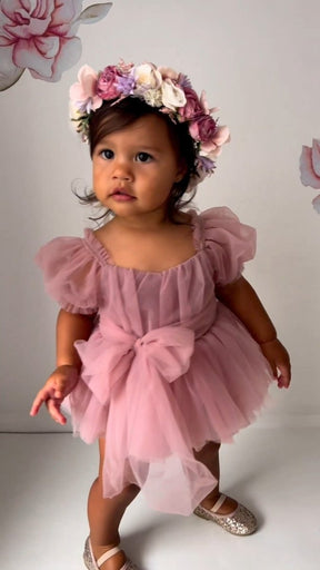 Vestido Tule + Laço | 0-24 Meses - Betina Baby
