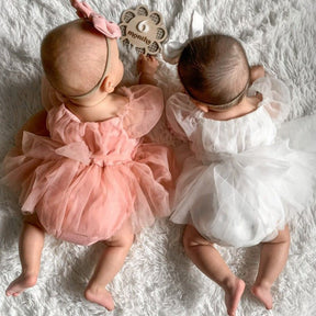 Vestido Tule + Laço | 0-24 Meses - Betina Baby