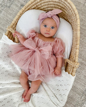 Vestido Tule + Laço | 0-24 Meses - Betina Baby